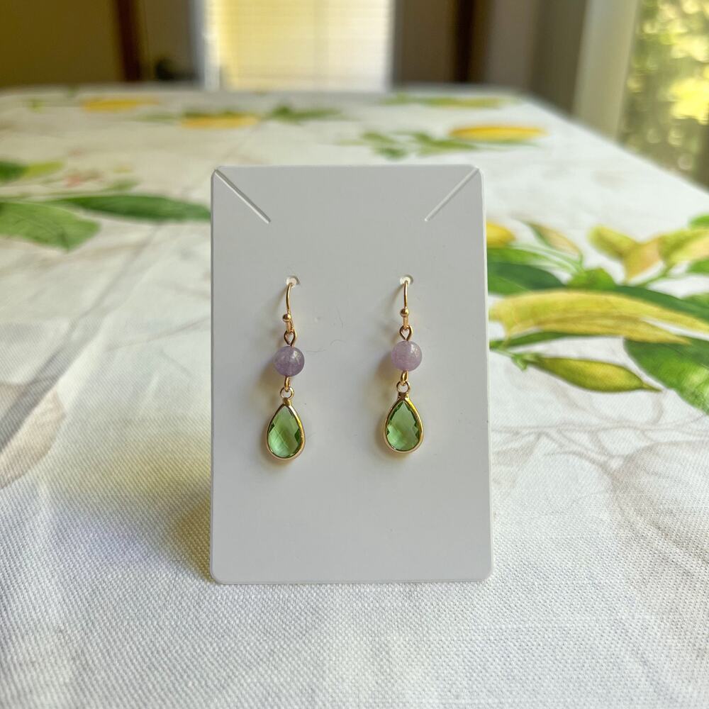 August Birthstone Earrings Peridot Amethyst Minimalist Dainty Casual Earrings
